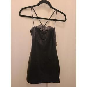 NWT!!! RTA Leather dress with lace laser cut out Size 2 New with tags. Lambskin